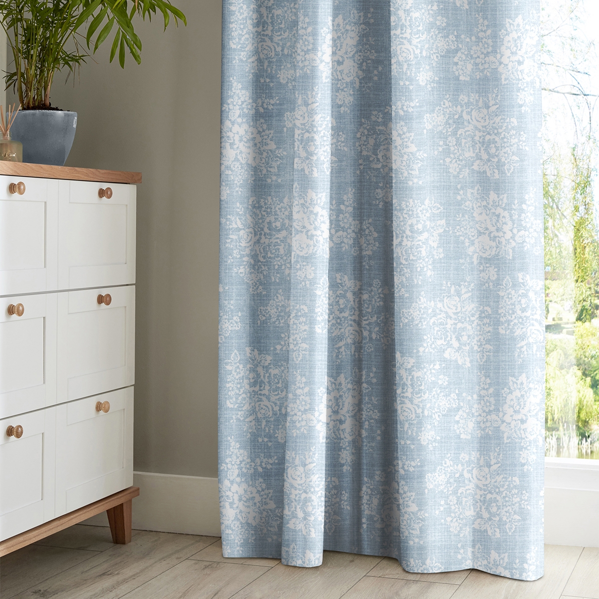 Product photograph of Cath Kidston Washed Rose Grey Curtain from Choice Furniture Superstore.